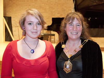 Cassandra Mathews (left) with Lord Mayor, Councillor Elise Benjamin