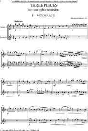 Three Pieces for Two Treble Recorders sheet music cover