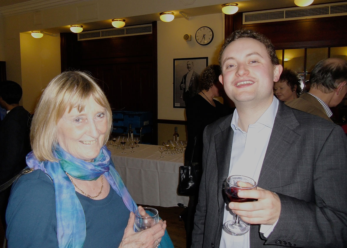 The literary agent Deborah Rogers, wife of Michael Berkeley, with pianist William Vann