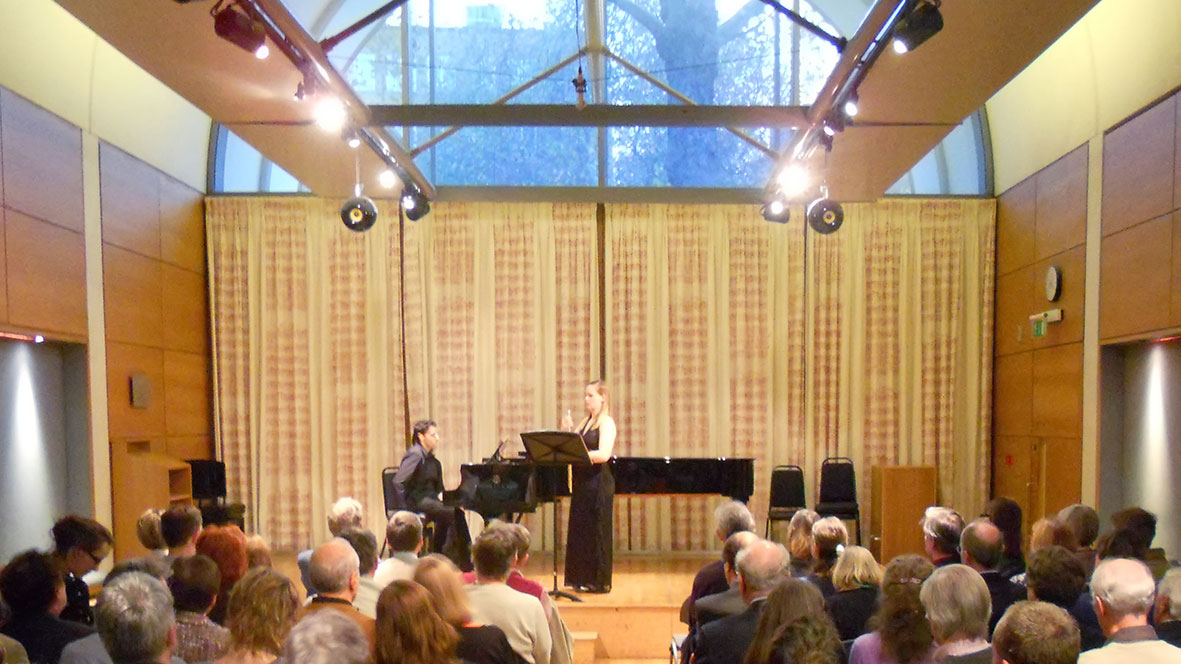 A full house in the David Josefowitz Recital Hall at the Royal Academy of Music for the Berkeley Day concert