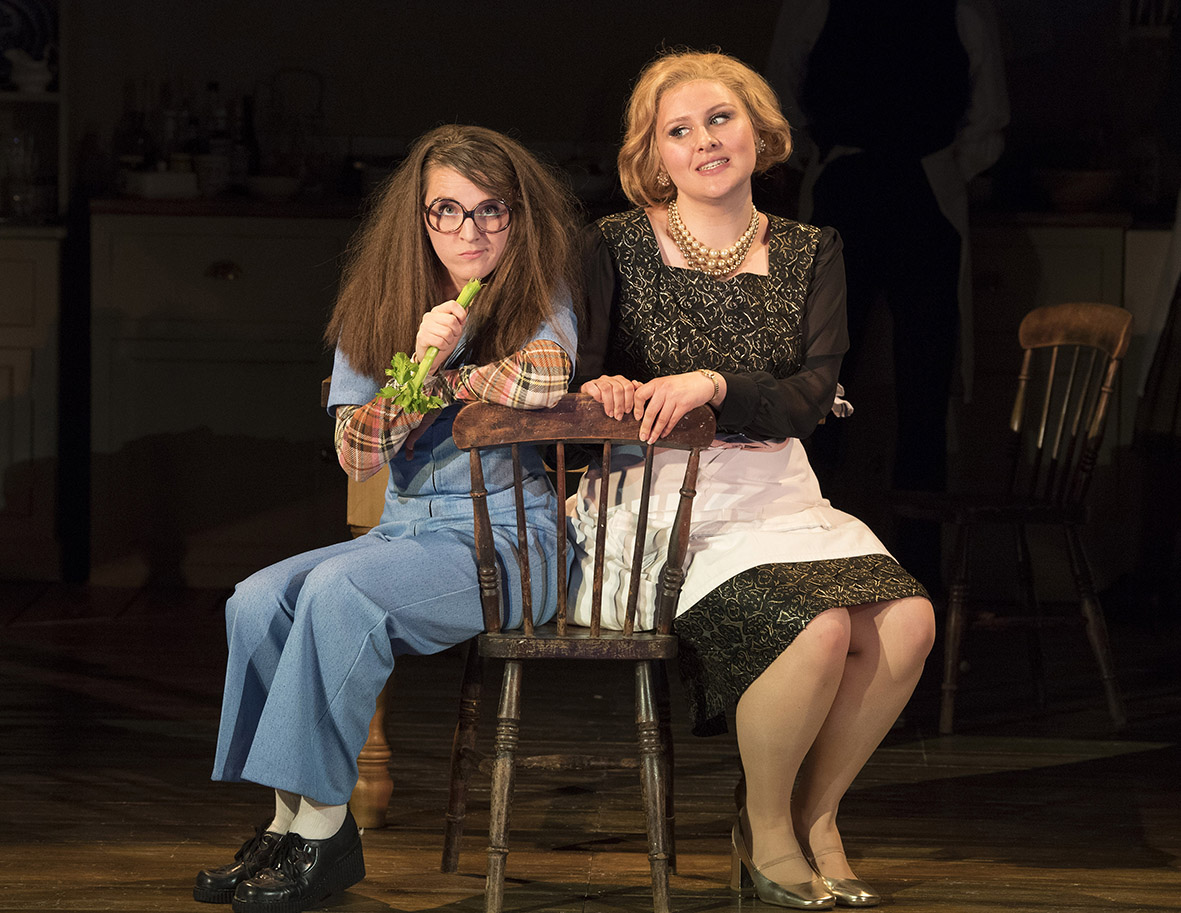 Zoe Drummond as Susan and Lucy Anderson as the Countess of Dunmow, in A Dinner Engagement, Guildhall School of Music, June 2018 (Photo Alastair Muir).