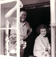 Lennox Berkeley with wife Freda at Coldblow Cottage, Marston, Norfolk in 1955.  Photo by Derek Hill